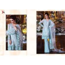 ZBD-1007 TURQUOISE MARIA.B EMBROIDERED PARTY WEAR DRESS