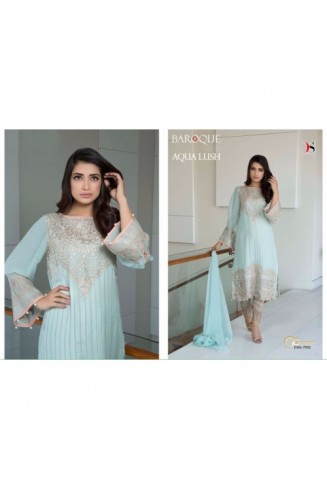 Z7002 LIGHT BLUE DECENT GEORGETTE PAKISTANI STYLE SUIT 