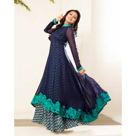 86008 BLUE NITYA GEORGETTE PARTY WEAR DESIGNER SUIT