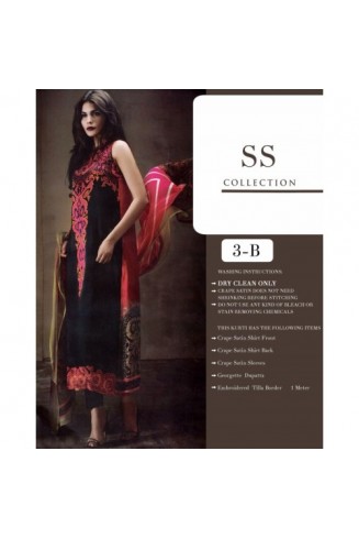 ZSS-3B BLACK PAKISTANI SANA SAFINAZ STYLE SUIT