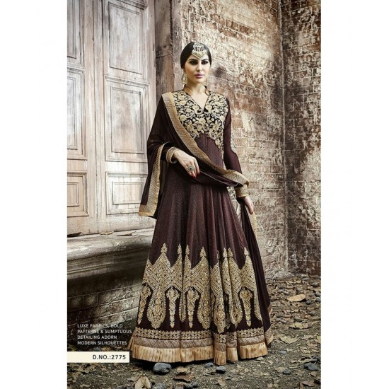 Brown Gown Long Evening Dress Party Outfit