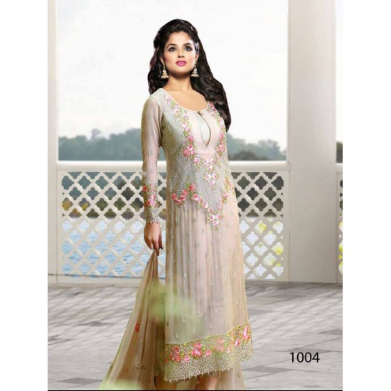 SANO SPEICAL 1004 BEIGE GEORGETTE PAKISTANI STYLE SUIT 