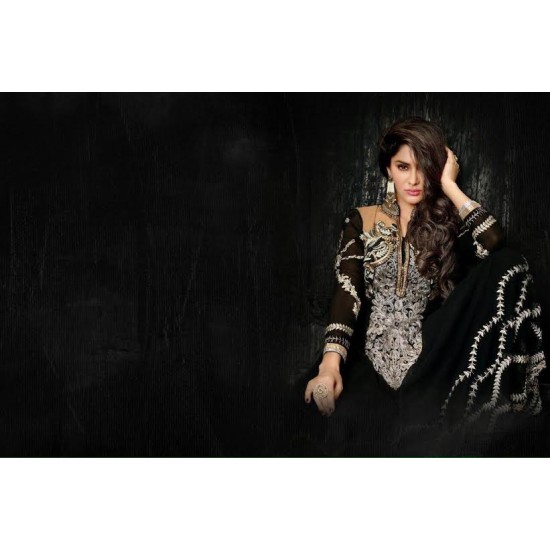 Black Princess Prom Dress Party Anarkali Frock