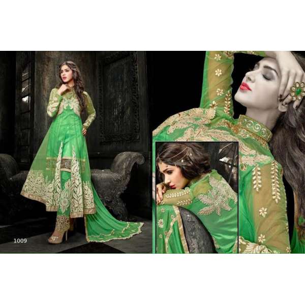 Princess Simayaa 1009 Green Flash Wedding Wear Anarkali Dress