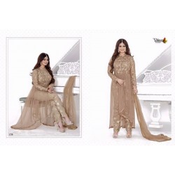 Beige Sequin Net Long Party Dress Beige Sequin Net Long Party Dress