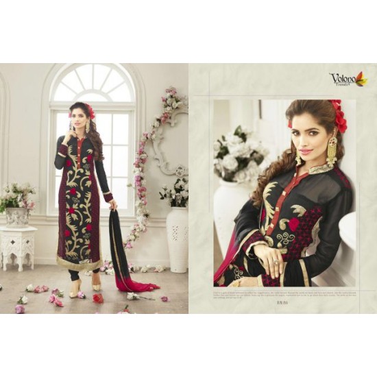 Black Designer Embroidered Party Wear Salwar Kameez