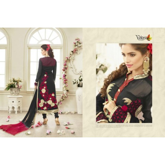 Black Designer Embroidered Party Wear Salwar Kameez