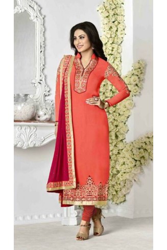 Orange Pakistani Designer Salwar Kameez