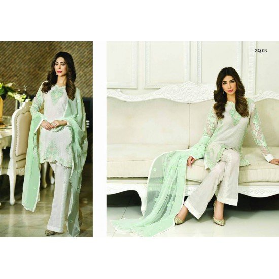 Green Zarqash Style Pakistani Designer Salwar Suit