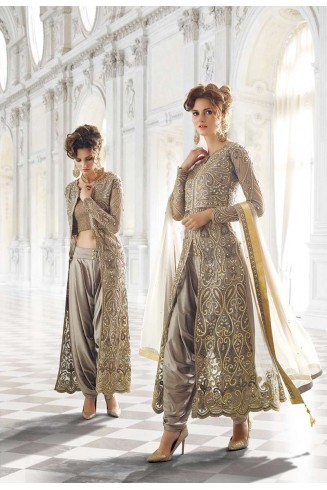 Lilac Grey Zoya Wedding  Lengha Outfit