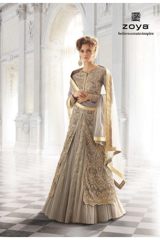 Lilac Grey Zoya Wedding  Lengha Outfit