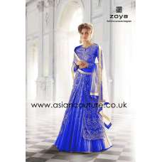 Royal Blue Bridal Gown Indian Designer Anarkali Dress