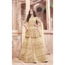 Gold Heavy Embroidered Lehenga Indian Wedding Outfit 