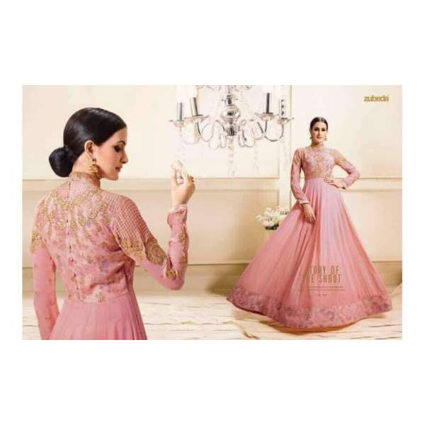 Pink Evening Gown Party Outfit Anarkali Indian Dress